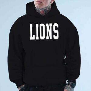 Detroit “Lions” warm hooded Men’s hooded sweatshirt Black size Xl New